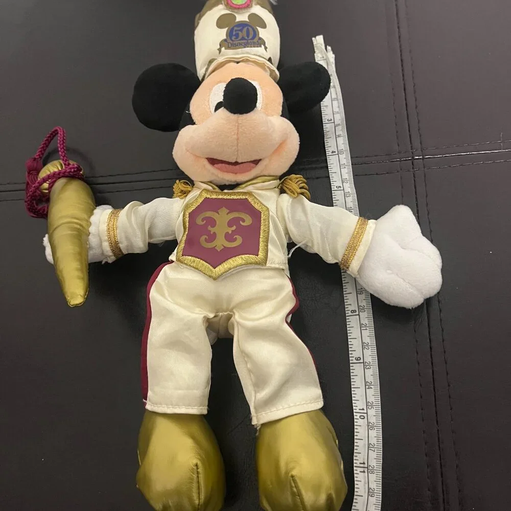 MICKEY MOUSE PLUSH FIGURE 50TH ANNIVERSARY 2005 TAG PENNANT MARCHING BAND LEADER - Picture 6 of 6